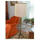 Brass Lamp Table with Glass Tabletop