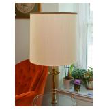 Brass Lamp Table with Glass Tabletop