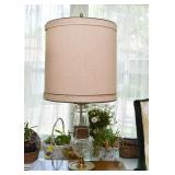 Vintage Brass & Glass Table Lamp