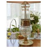 Vintage Brass & Glass Table Lamp