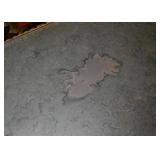 Vintage Oval Cocktail / Coffee Table (Stone Top & Gold Base)