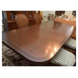 Stunning Dining Table with 8 Cane Back Chairs (& extension leaves)