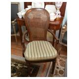 Stunning Dining Table with 8 Cane Back Chairs (& extension leaves)