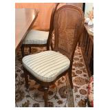 Stunning Dining Table with 8 Cane Back Chairs (& extension leaves)