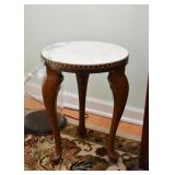 Small Pedestal / Plant Stand / Table with Marble Top