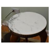 Small Pedestal / Plant Stand / Table with Marble Top