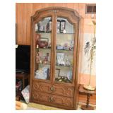 Vintage Display Cabinet with Drawers & Glass Shelves