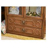 Vintage Display Cabinet with Drawers & Glass Shelves