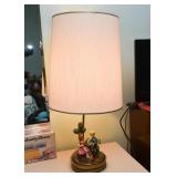 Adorable Vintage Table Lamp with Pottery Figures