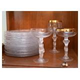 Glass Salad Plates, Frosted Glass Stemware