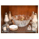Crystal & Glassware - Serving Bowl, Salt & Pepper Shakers