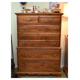 Highboy Chest of Drawers with Brass Pulls