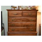 Highboy Chest of Drawers with Brass Pulls