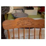 Pair of Vintage Oak Chairs with Casters