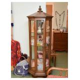 Hexagonal Display Case with Glass Shelves