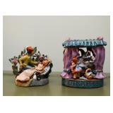 Fairy Tale Glazed Pottery Figurines 