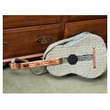 Vintage Wicker/Bamboo Guitar Purse