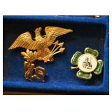 US Eagle Pin, Shamrock Pin
