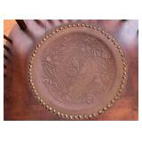 Antique Rocking Chair with Tooled Leather Seat