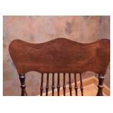 Antique Rocking Chair with Tooled Leather Seat