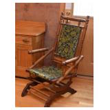 Antique Turned Wood Rocking Chair / Glider