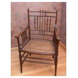 Antique Spindle Chair with Rush Seat