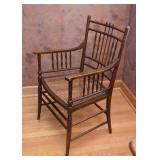 Antique Spindle Chair with Rush Seat