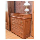 Antique Oak Chest of Drawers (Leaf / Branch Detail on Drawers)