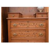 Antique Oak Chest of Drawers (Leaf / Branch Detail on Drawers)