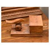 Wooden Folk Art Box with Bird 