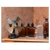 FAN IS SOLD!  Glass bottles are available.