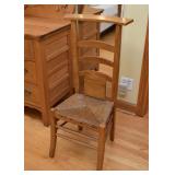 Pair of Antique Prayer Chairs with Rush Seats