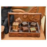 Primitive Wood Trug / Alphabet Blocks