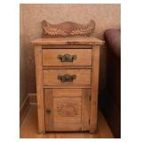 Antique Oak Bedside Table / Washstand / Commode