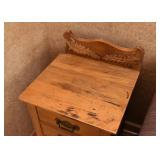 Antique Oak Bedside Table / Washstand / Commode