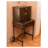 Antique Drop Front Music Cabinet