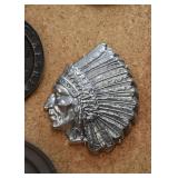 Metal Native American Profile Wall Hanging