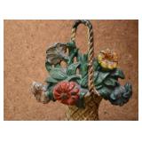 Cast Iron Flower Basket Doorstop