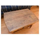 Primitive Wood Coffee Table with Drawer