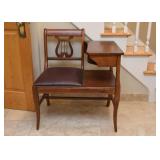 Vintage Telephone Bench / Table (Harp Style Back)