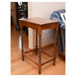 Antique Oak Occasional Table with Barley Twist Legs