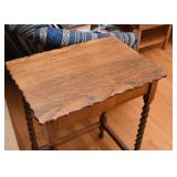 Antique Oak Occasional Table with Barley Twist Legs