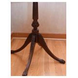 Leather Top Parlor Table with Carved Details