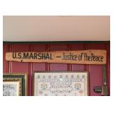 Wooden Sign - U.S. Marshal / Justice of the Peace 