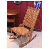 Antique / Vintage Rocking Chair with Cane Back & Seat