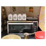 Toaster Oven, Milk Glass Spice Jars