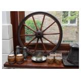Salt & Pepper Shakers, Old Wheel, Shot Glasses