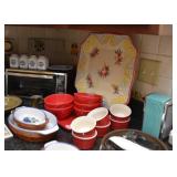 Red Ramekins, Serving Platter, Bowls, Baking Dishes, Etc.