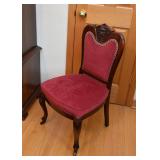 Antique / Vintage Parlor Chair with Carved Detail & Nailhead Trim