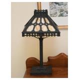 Antique Slag Glass Table Lamp